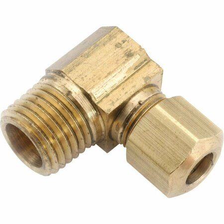 ANDERSON METALS 5/16 In. x 1/4 In. Male 90 Deg. Compression Brass Elbow 1/4 Bend 750069-0504